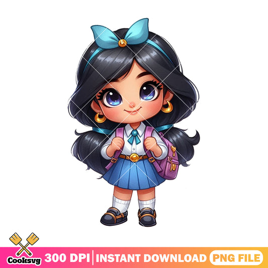 Jasmine princess png, back to school clothes png, princess disney png