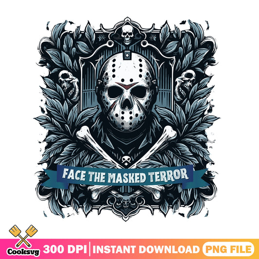 Jason Voorhees Face The Masked Terror PNG, Horror PNG, Halloween PNG