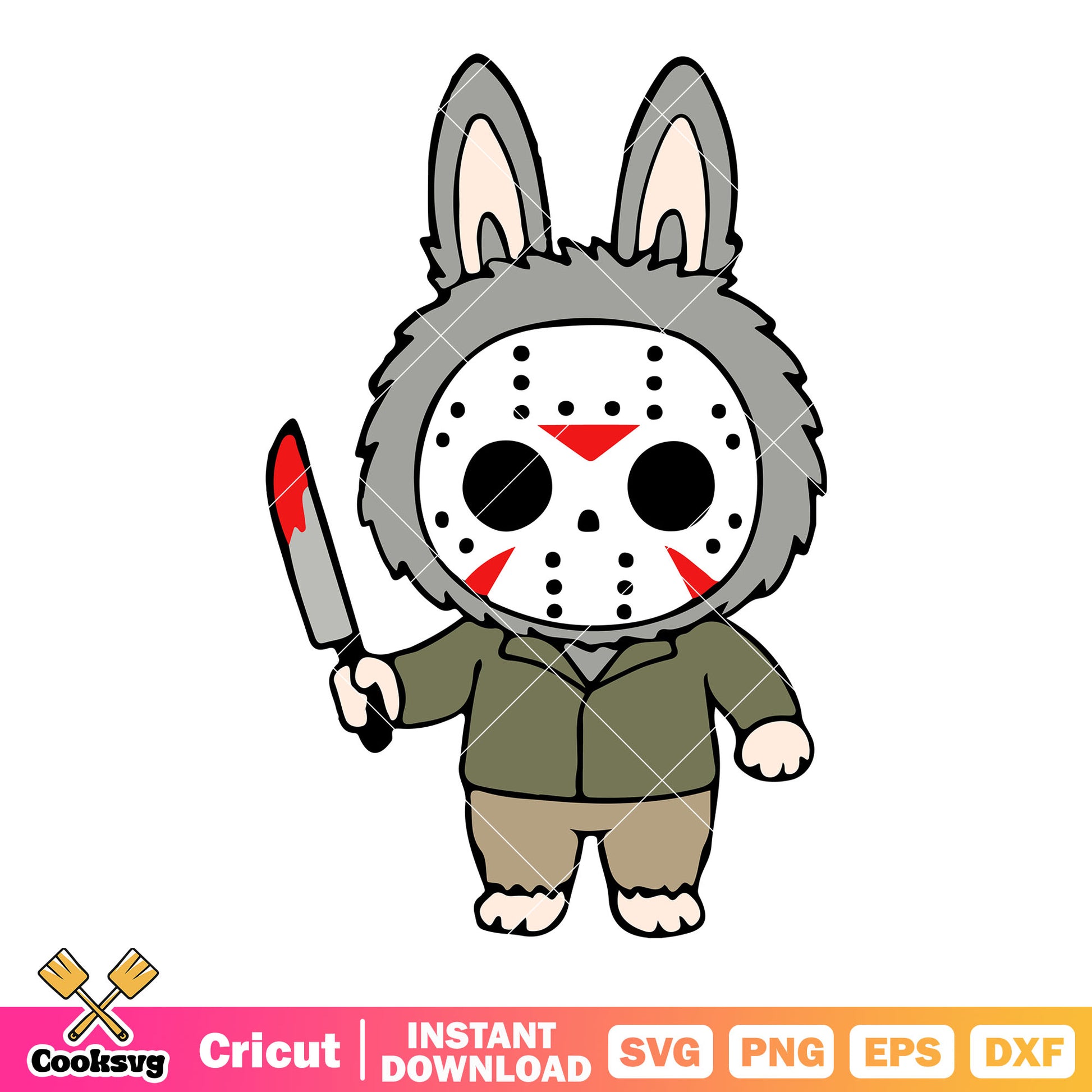Jason costume labubu svg, labubu halloween​​ svg, labubu costume svg