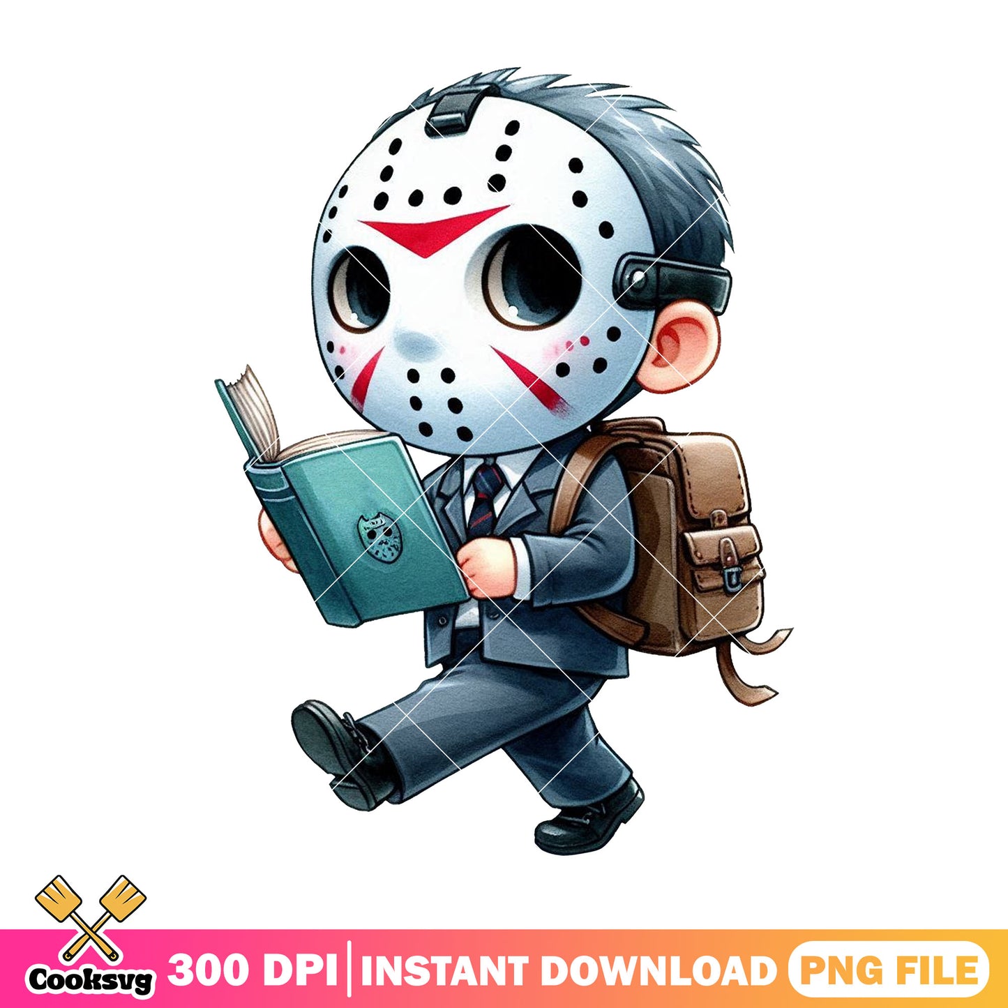 Jason voorhees cute png, jason voorhees outfit png, back to school png