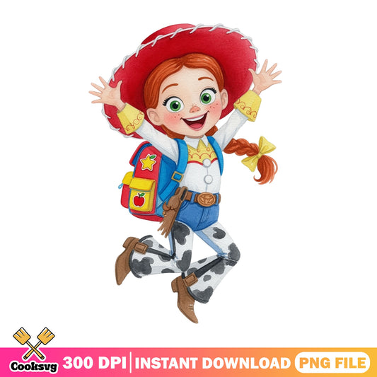 Jessie Toy Story Back To School PNG, Disney PNG, Cowgirl PNG