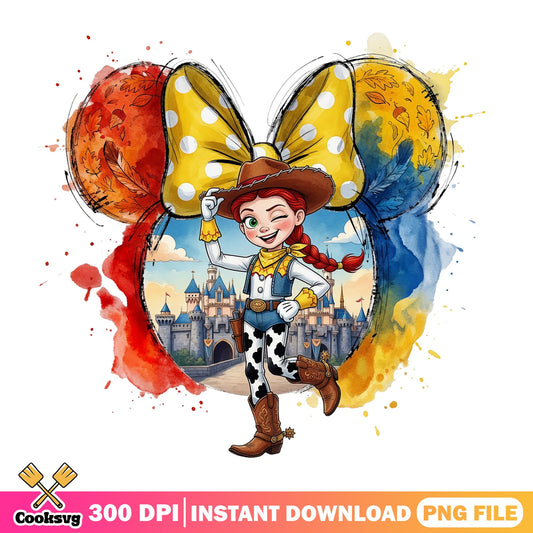 Jessie Toy Story Minnie Ears PNG, Disney Castle PNG, Fall PNG