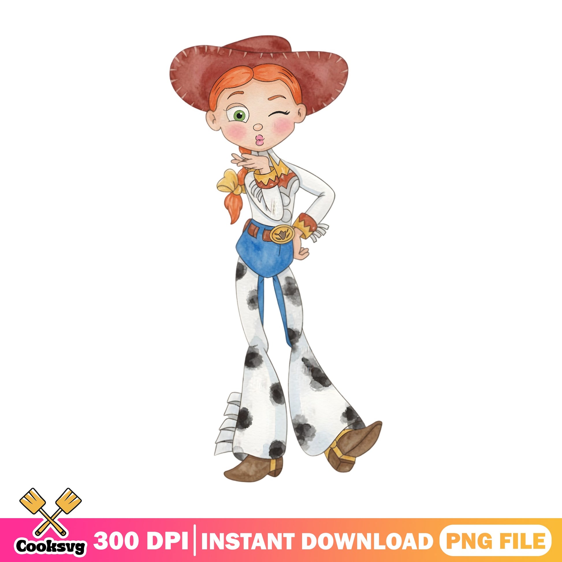 Jessie Toy Story Watercolor PNG, Disney Cowgirl PNG, Toy Story PNG