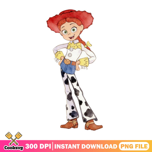 Jessie Toy Story Watercolor PNG, Disney Pixar PNG, Cowgirl PNG