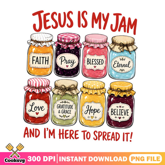 Jesus Is My Jam PNG, Christian Faith Mason Jar PNG, Religious PNG