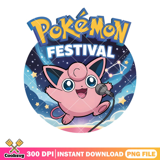 Jigglypuff pokemon vibes png, pokemon jigglypuff png, pokemon festival png