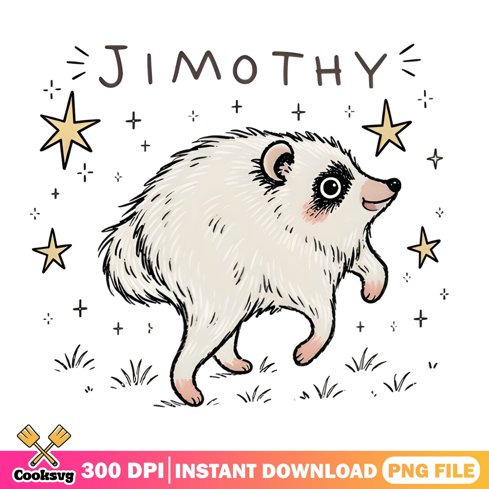 Jimothy Opossum PNG, Cute Possum Clipart, Funny Animal PNG