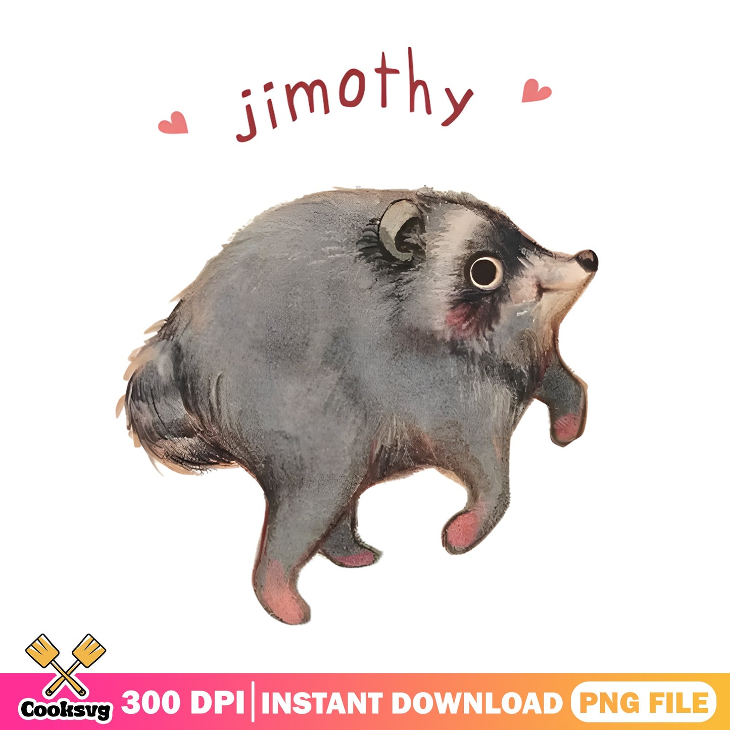 Jimothy Raccoon PNG, Cute Funny Raccoon PNG, Trendy Meme PNG