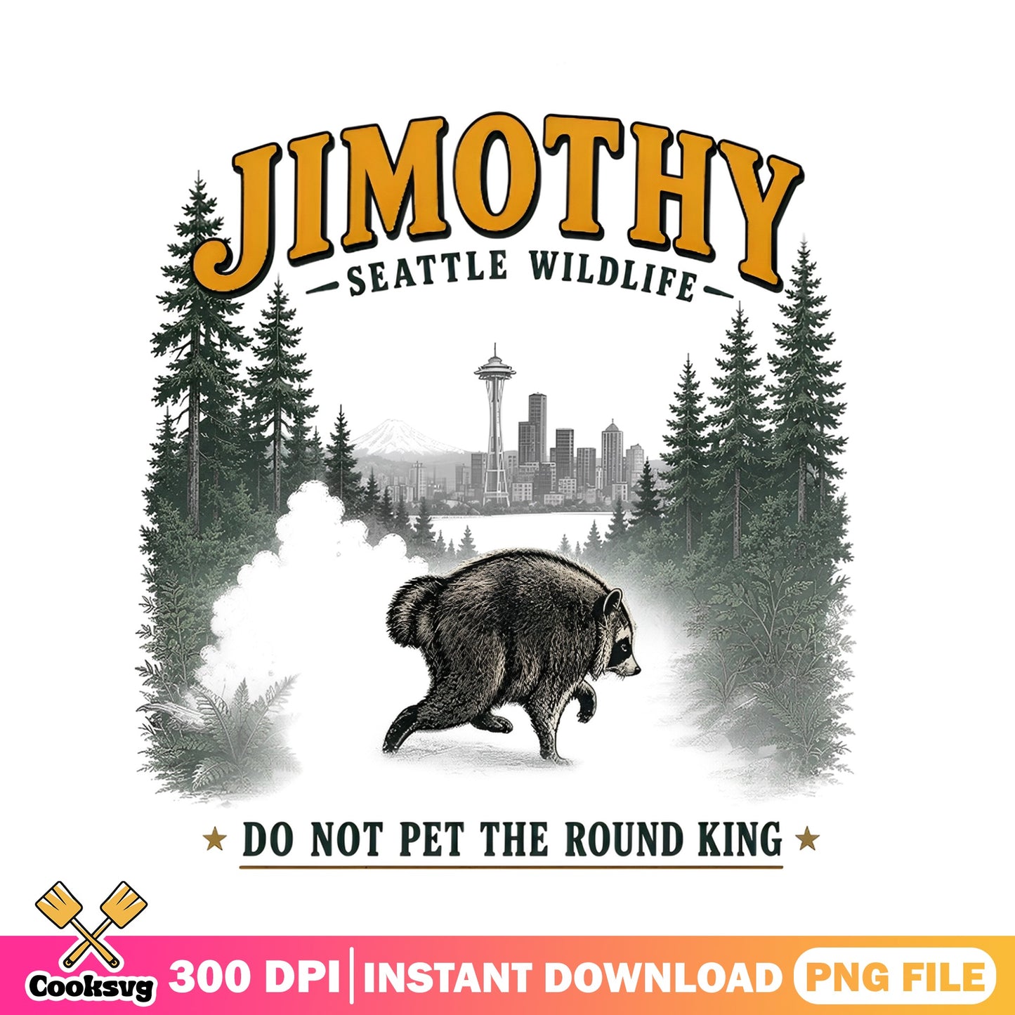 Jimothy Seattle Wildlife Raccoon PNG, Funny Raccoon PNG, Round King PNG