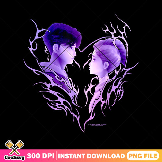 Jinu x rumi love couple png, jinu saja png, rumi huntrix png