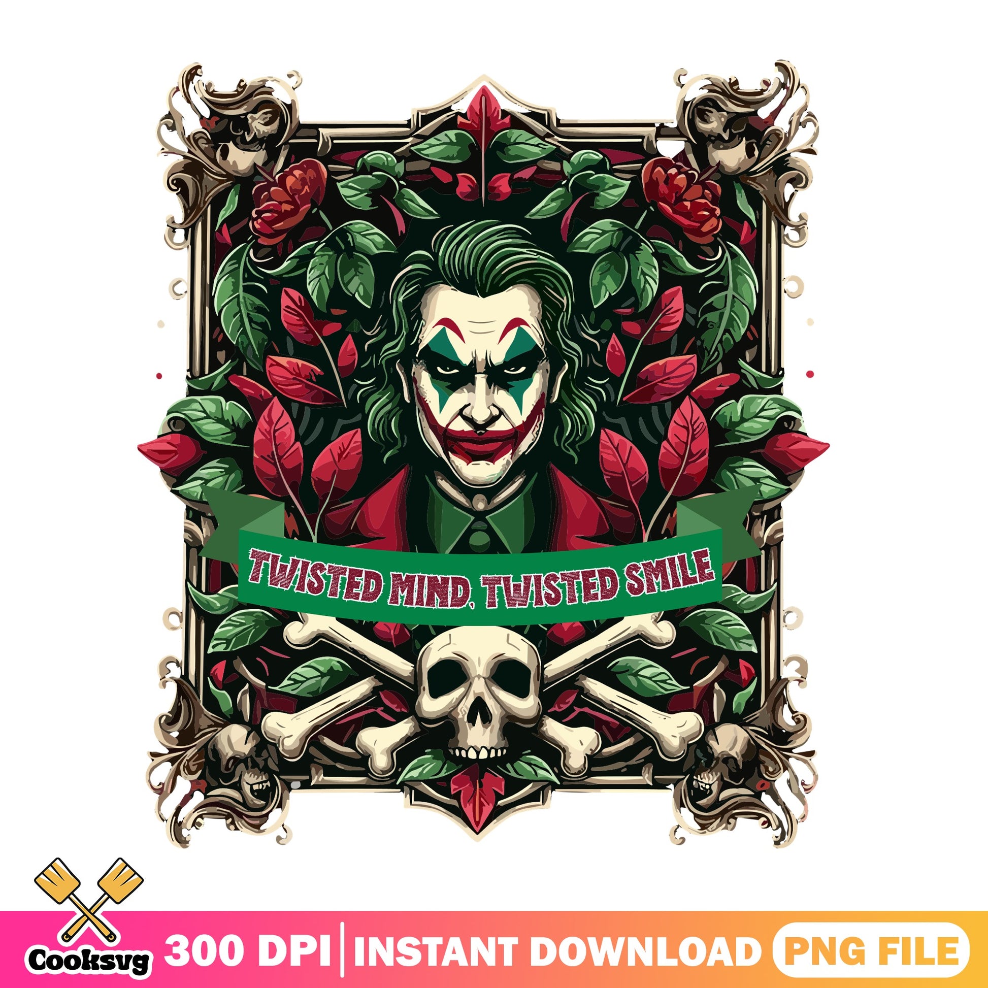 Joker Twisted Mind Twisted Smile PNG, Villain Skull PNG, Halloween PNG