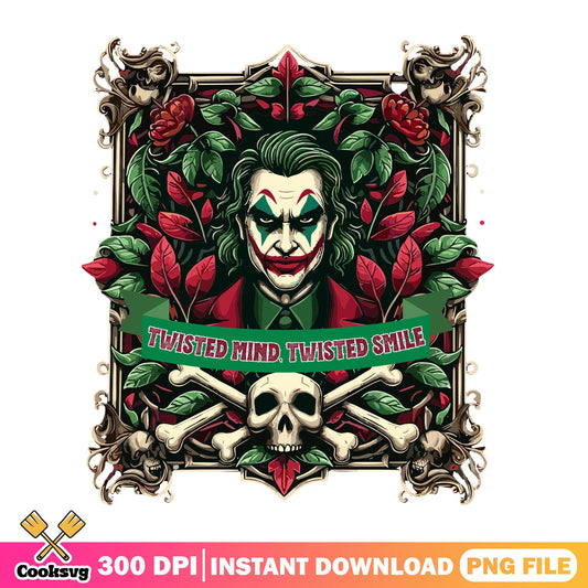 Joker Twisted Mind Twisted Smile PNG, Villain Skull PNG, Halloween PNG
