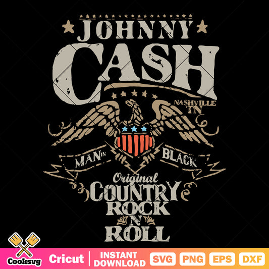 Jonny cash original rock roll svg, jonny cash​ svg, country rock roll​ svg