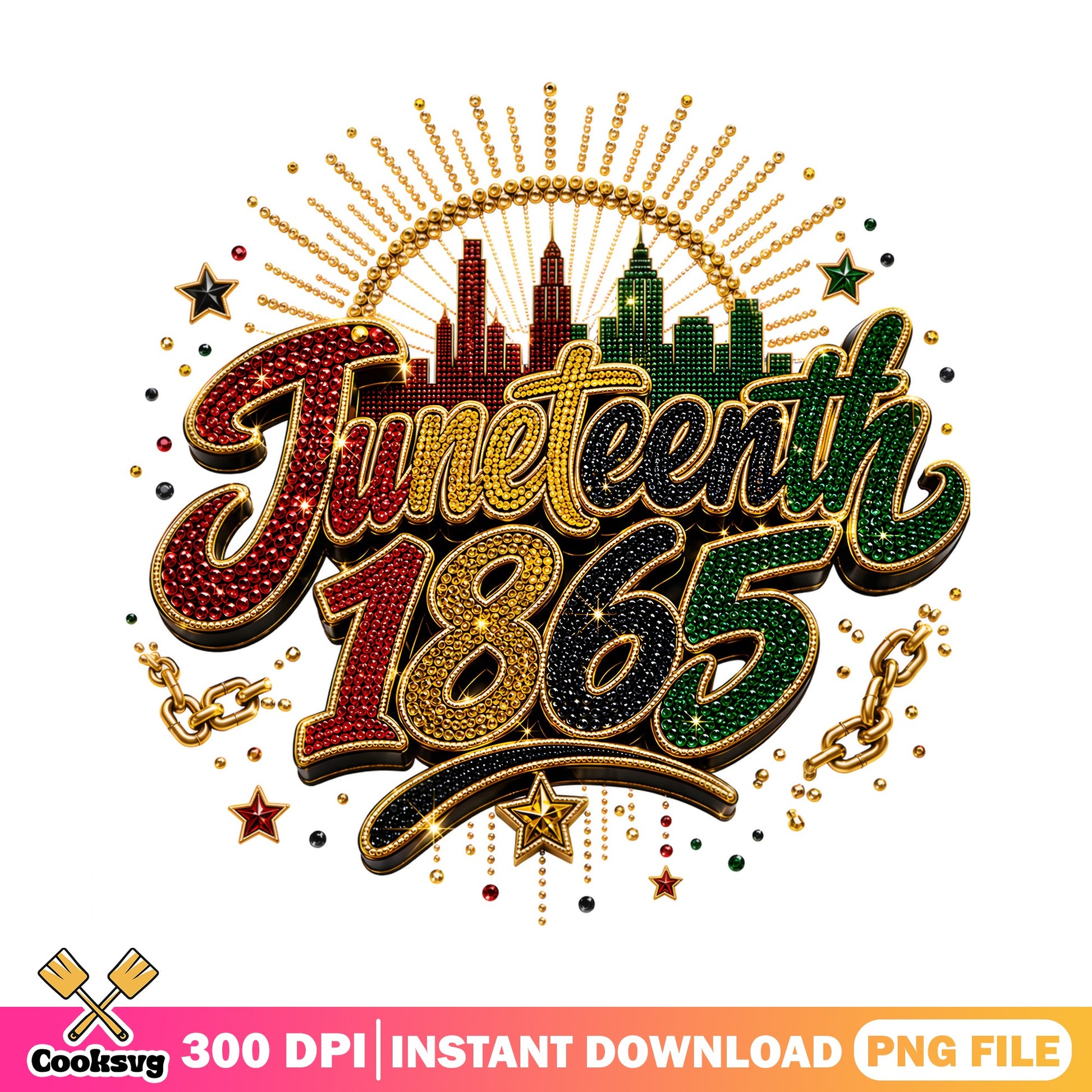 Juneteenth 1865 Bling PNG, Black History Freedom PNG, Juneteenth PNG