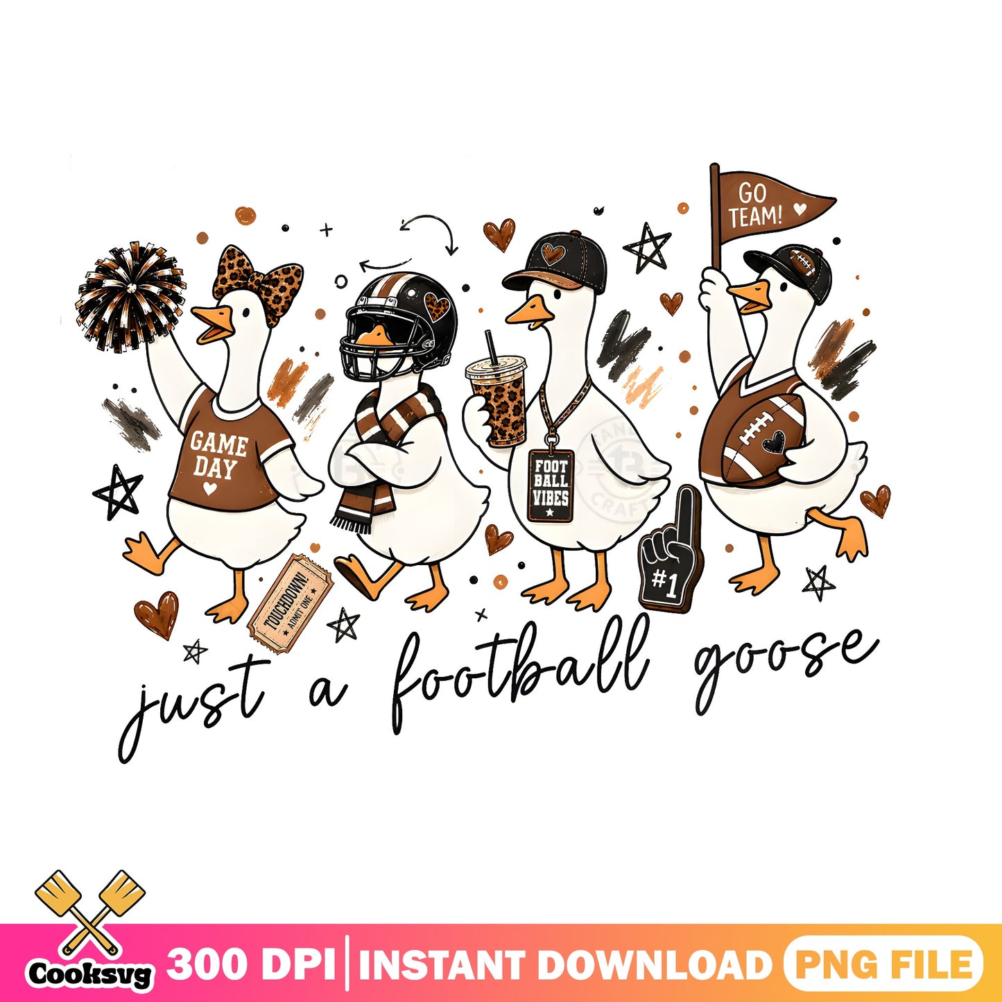Just A Football Goose PNG, Game Day Goose PNG, Football Vibes PNG