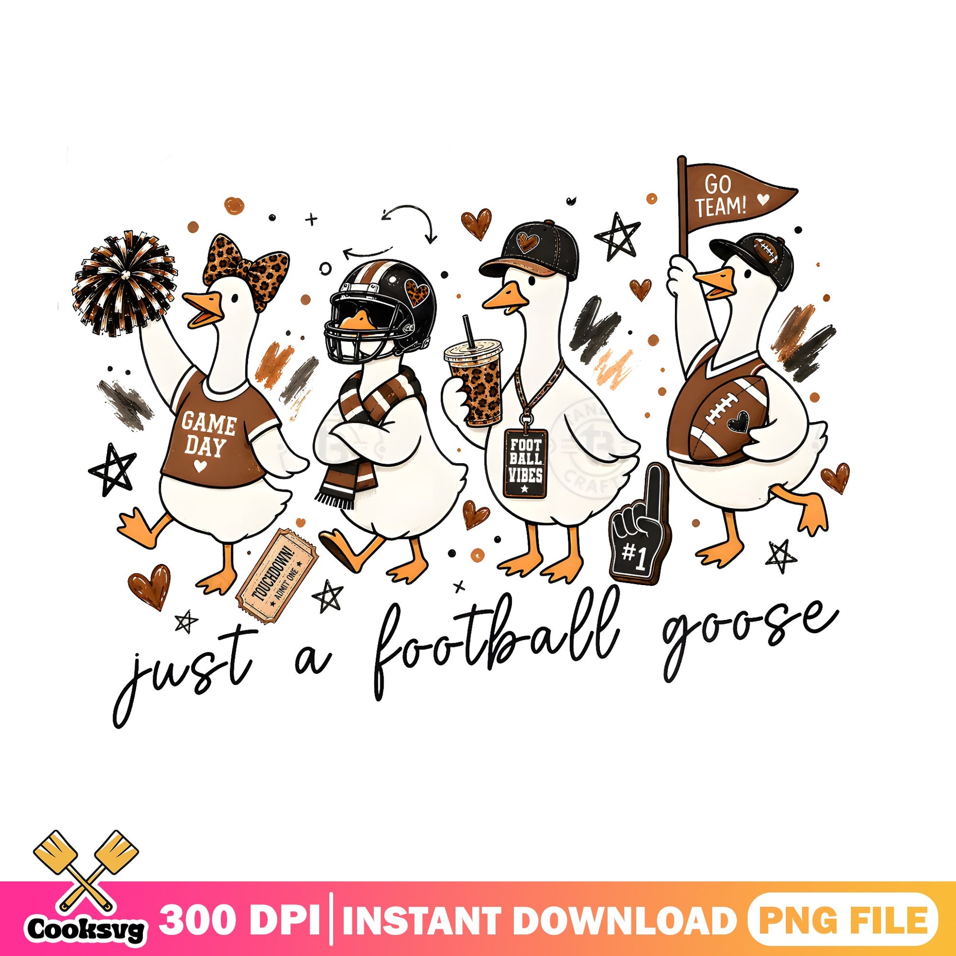 Just A Football Goose PNG, Game Day Goose PNG, Football Vibes PNG