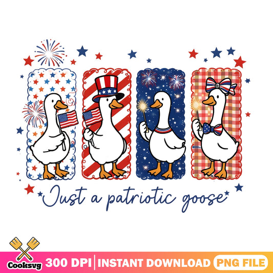 Just A Patriotic Goose PNG, 4th Of July PNG, America Goose PNG