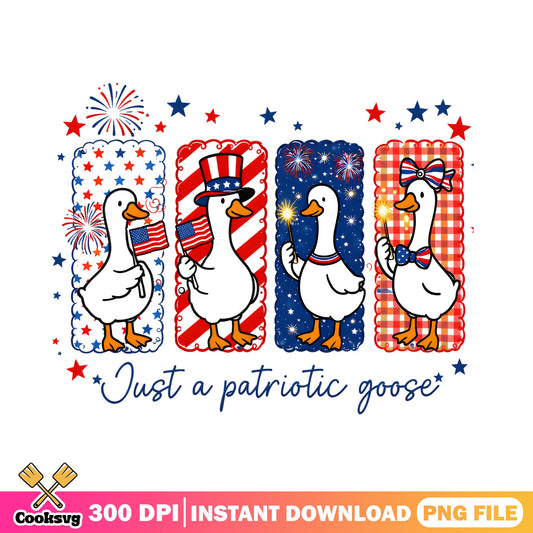Just A Patriotic Goose PNG, 4th Of July PNG, American Flag PNG