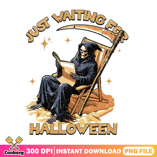 Just Waiting For Halloween PNG, Grim Reaper PNG, Spooky PNG