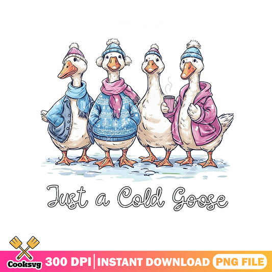 Just a cold goose png, winter sweater png, winter vibes png