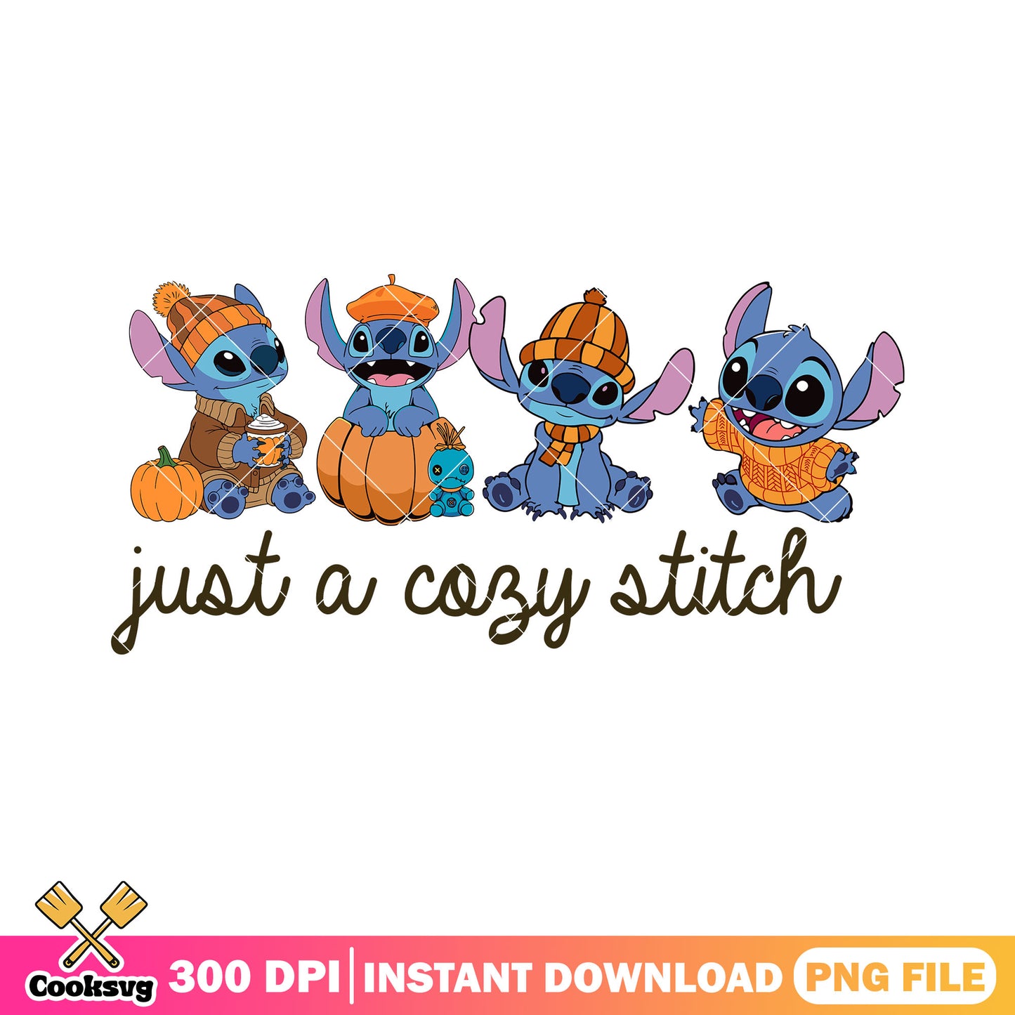 Just a cozy stitch png, halloween custome png, stitch movie​ png