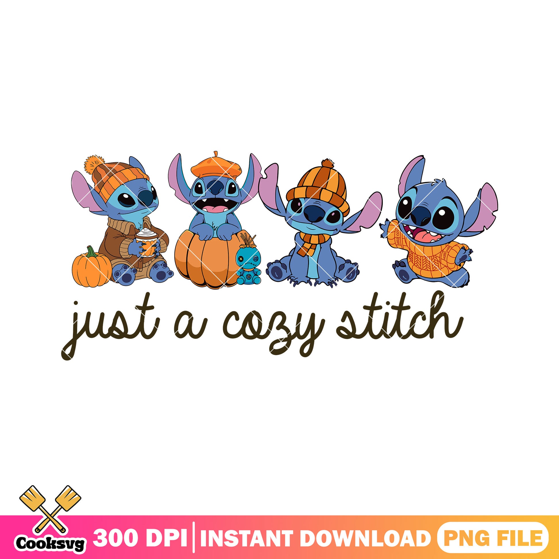 Just a cozy stitch png, halloween custome png, stitch movie​ png