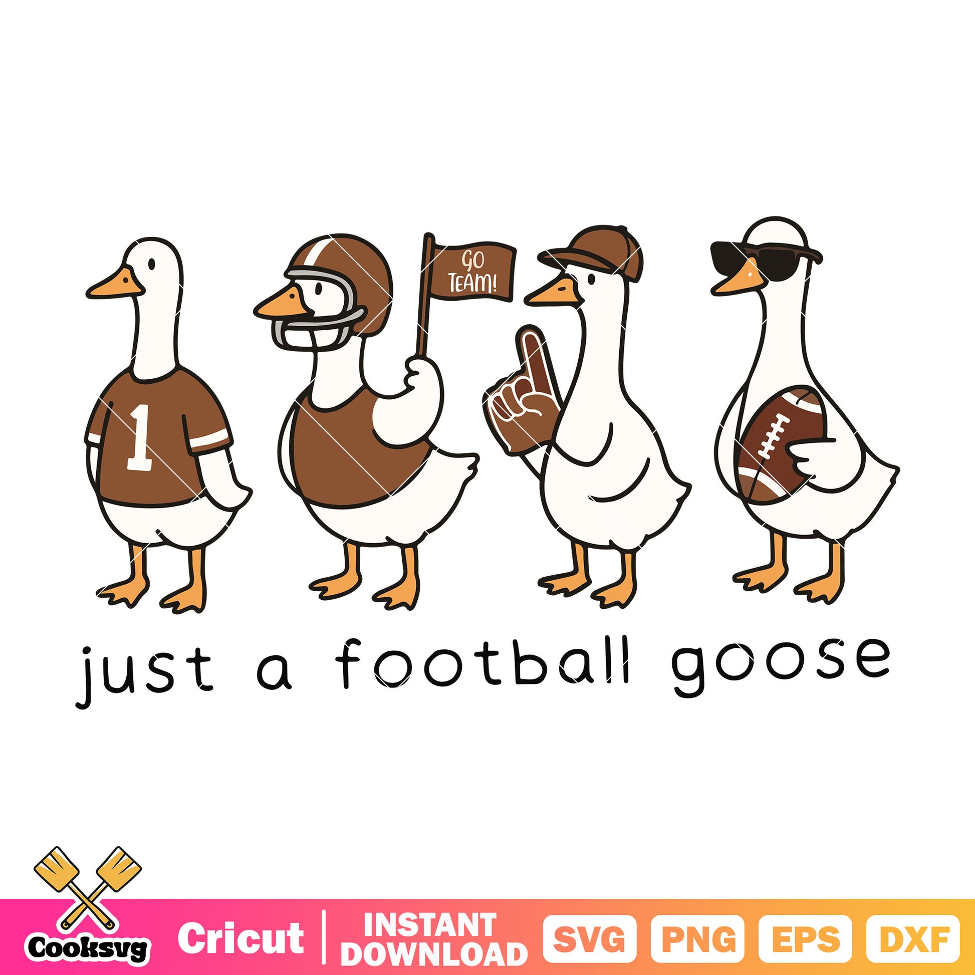Just a football usa goose svg, silly goose svg, funny baseball svg