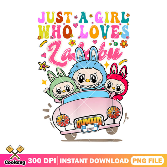 Just a girl who love labubu png, love labubu png, labubu car seat png
