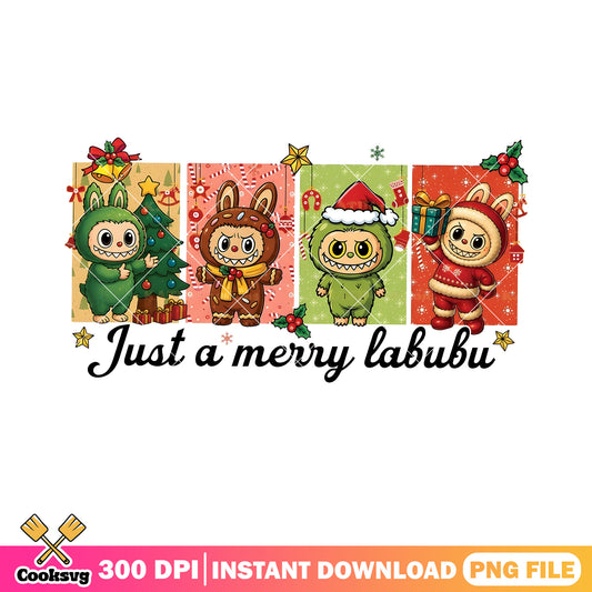 Just a merry labubu png, Christmas costume png, christmas decor png