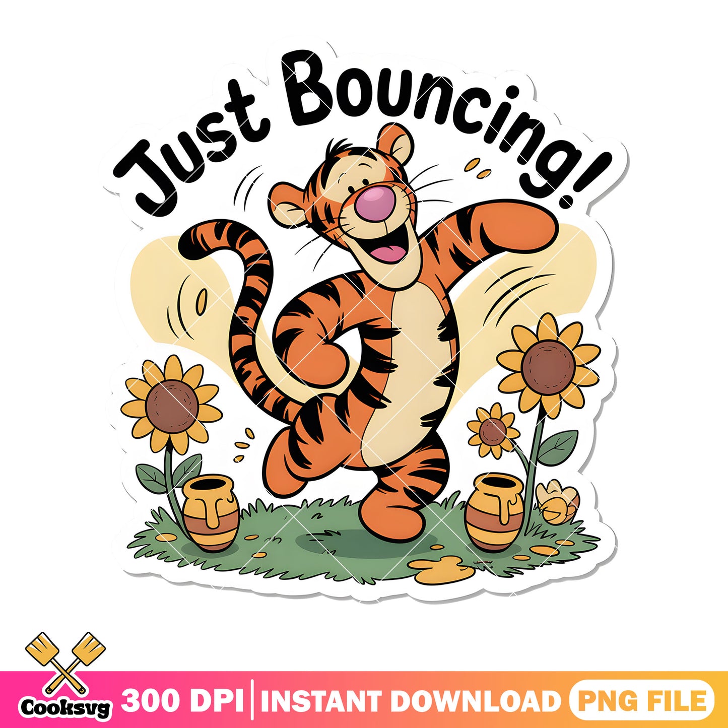 Just bouncing tiger sunflower png, disney tiger​ png, disney movie png