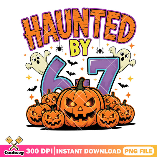 Just haunted by 67 png, pumpkin 67 png, spooky six seven png