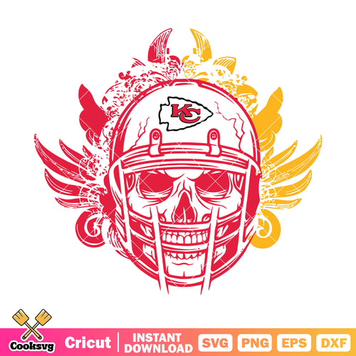 KC chiefs helmets skull svg, kansas city chiefs svg, nfl logo svg