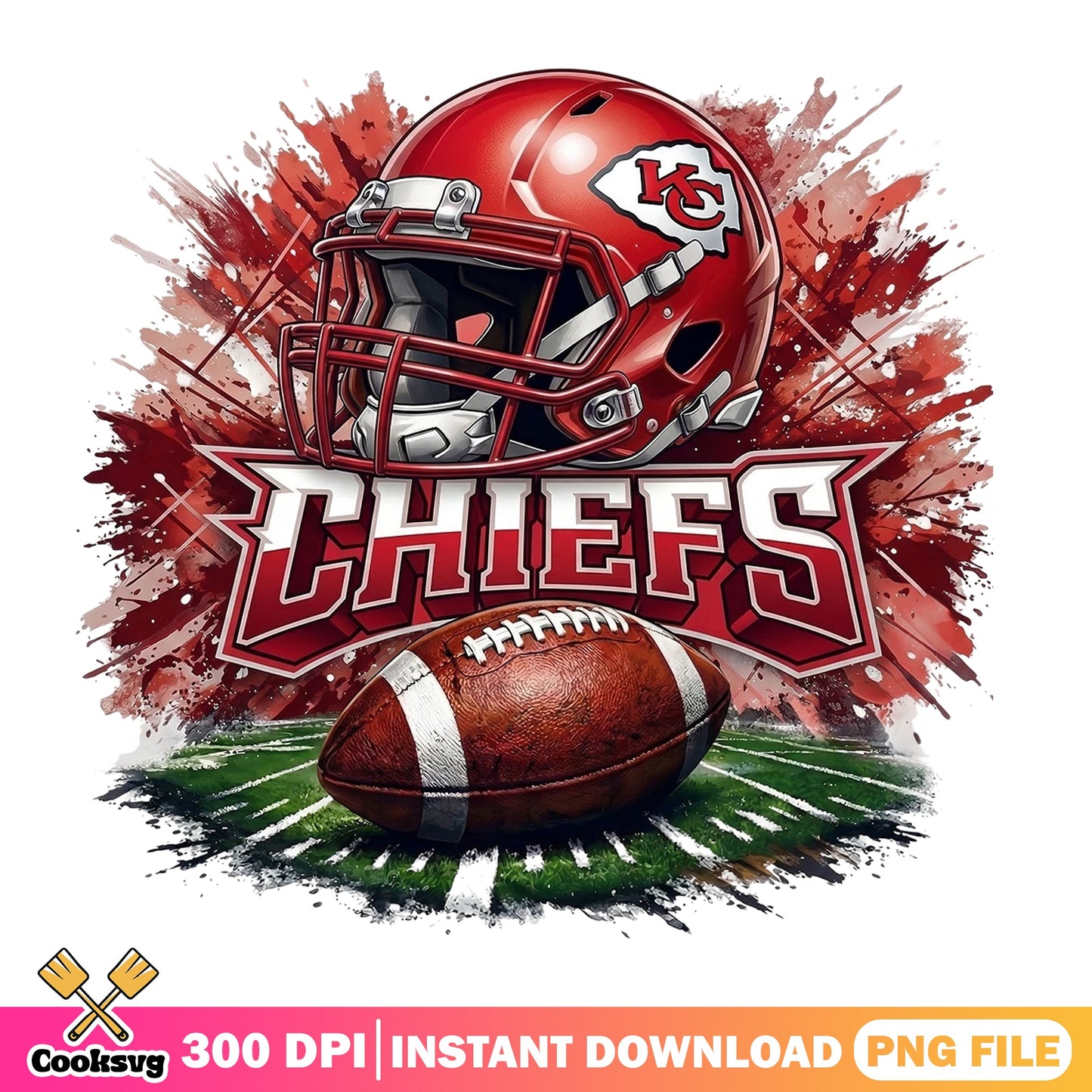 Kansas City Chiefs PNG, Football Helmet Splash PNG, NFL PNG