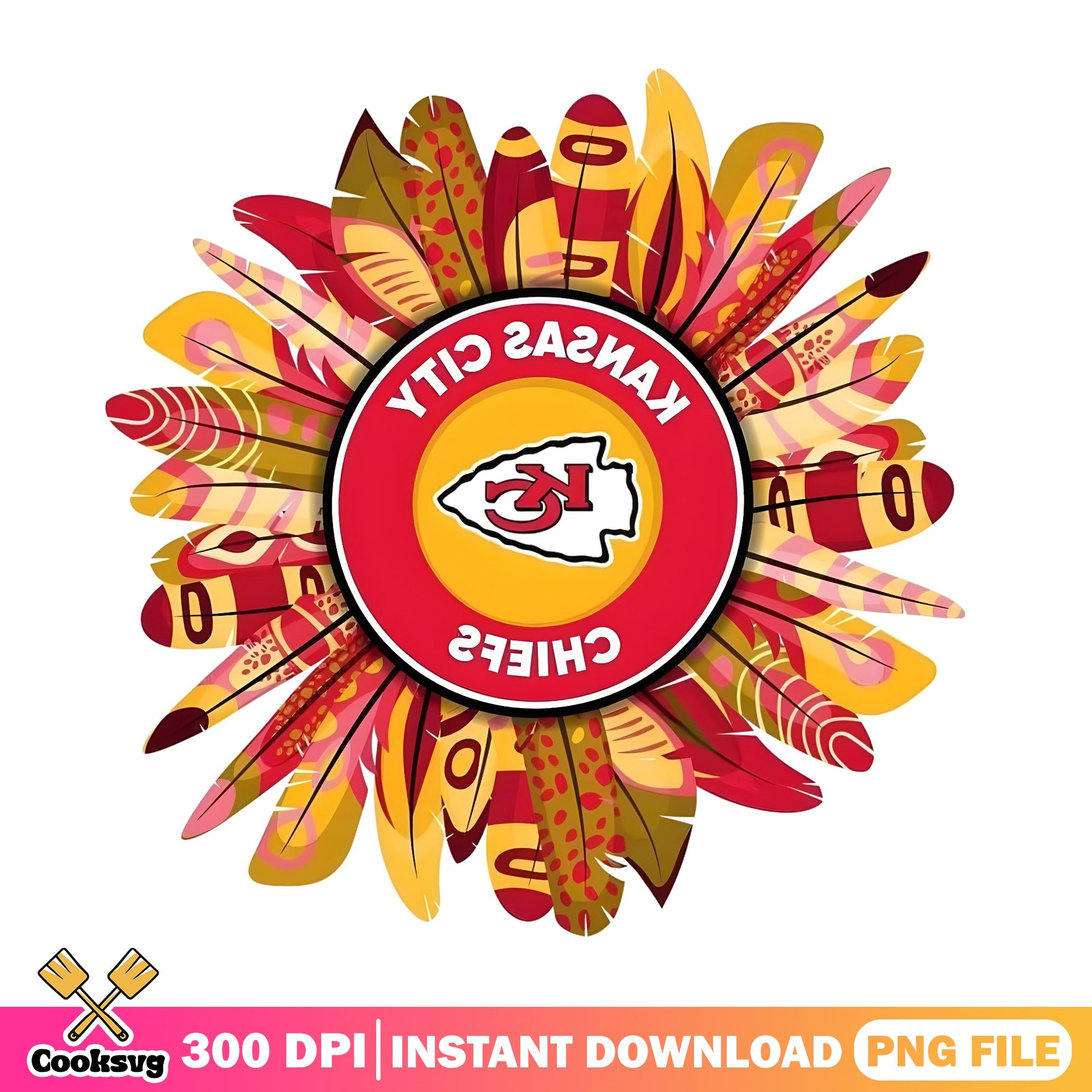 Kansas City Chiefs Sunflower PNG, Chiefs NFL PNG, Football PNG