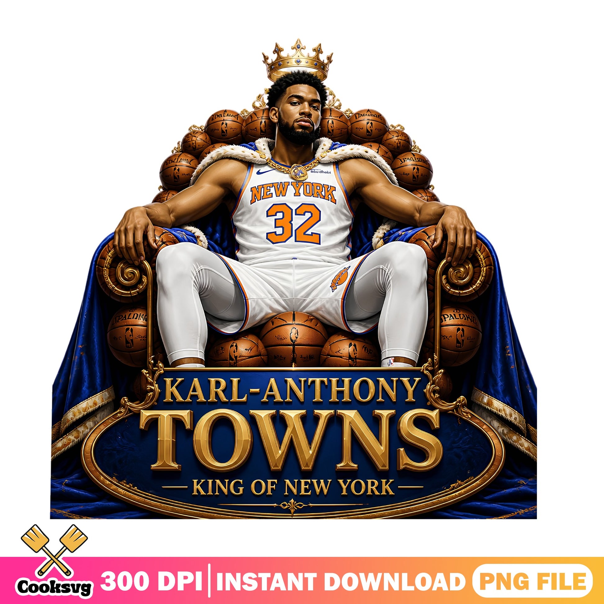 Karl-Anthony Towns King Of New York PNG, Knicks NBA PNG, Basketball PNG