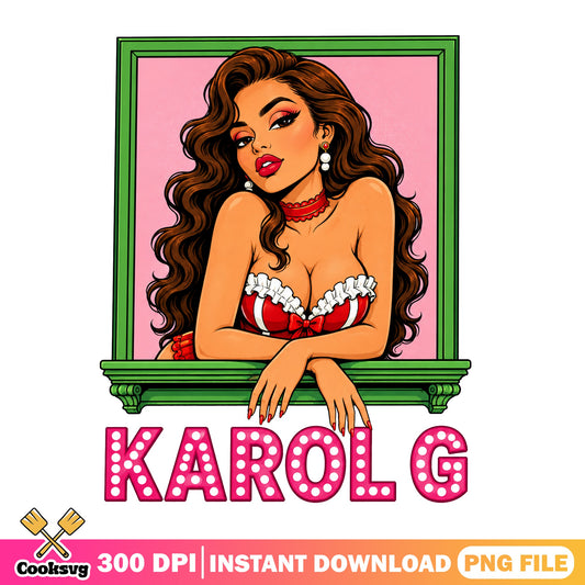 Karol G PNG, Latina Singer Fan Art PNG, Instant Download PNG