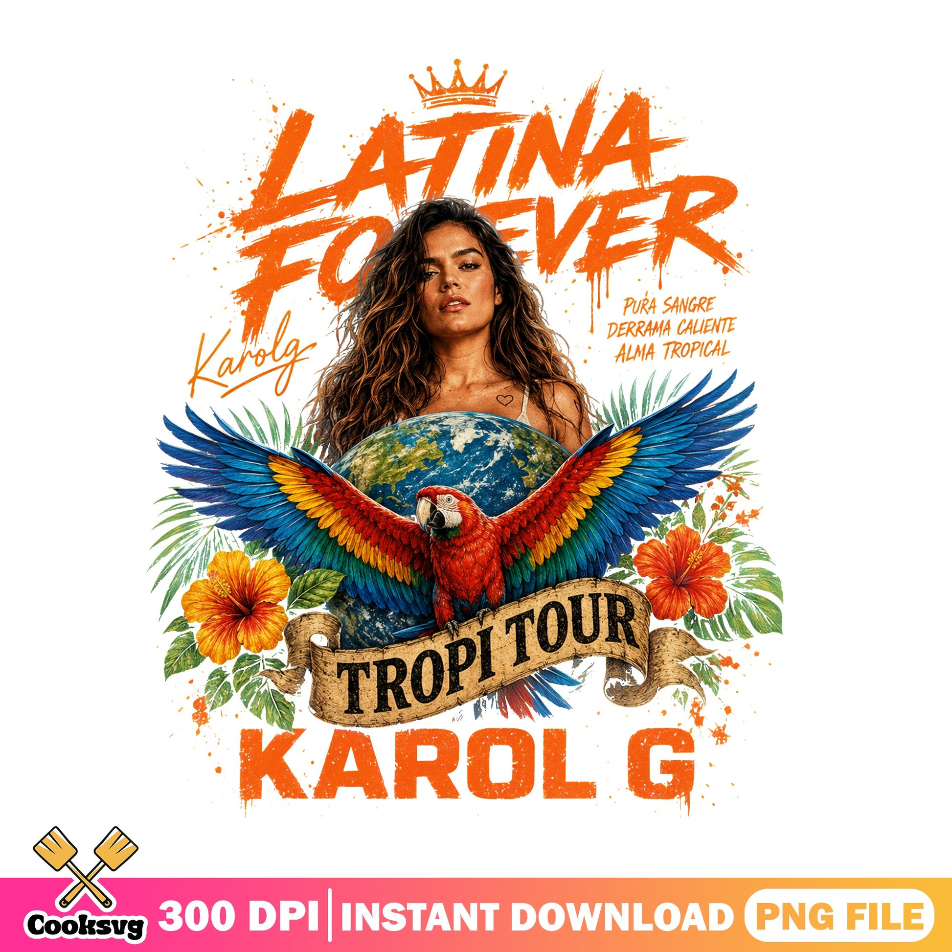 Karol G Tropi Tour PNG, Latina Forever PNG, Karol G PNG