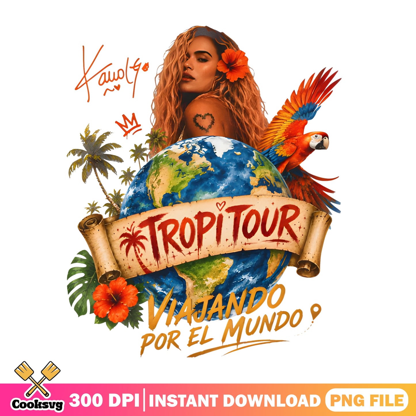 Karol G Tropi Tour PNG, Viajando Por El Mundo PNG, Singer PNG
