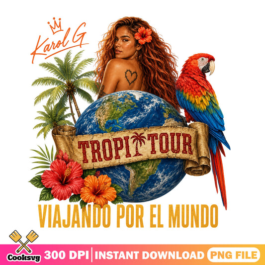 Karol G Tropi Tour Viajando Por El Mundo PNG, Karol G PNG, Concert Tour PNG