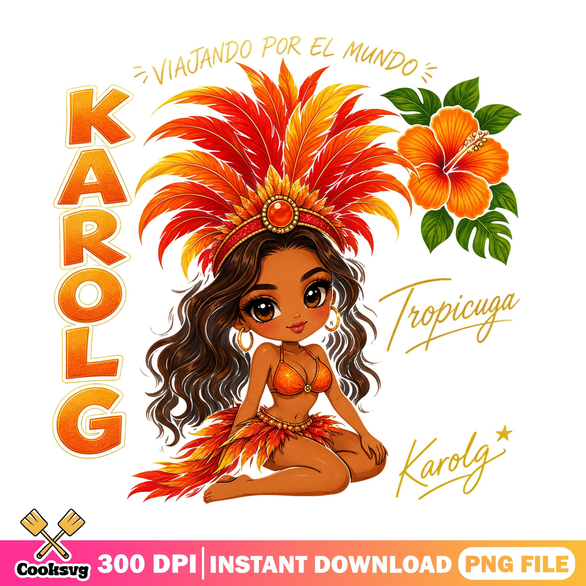 Karol G Tropicuga PNG, Viajando Por El Mundo PNG, Latina Girl PNG