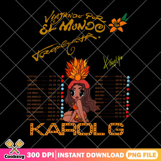 Karol G Tropicusur Tour PNG, Viajando Por El Mundo PNG, Concert PNG