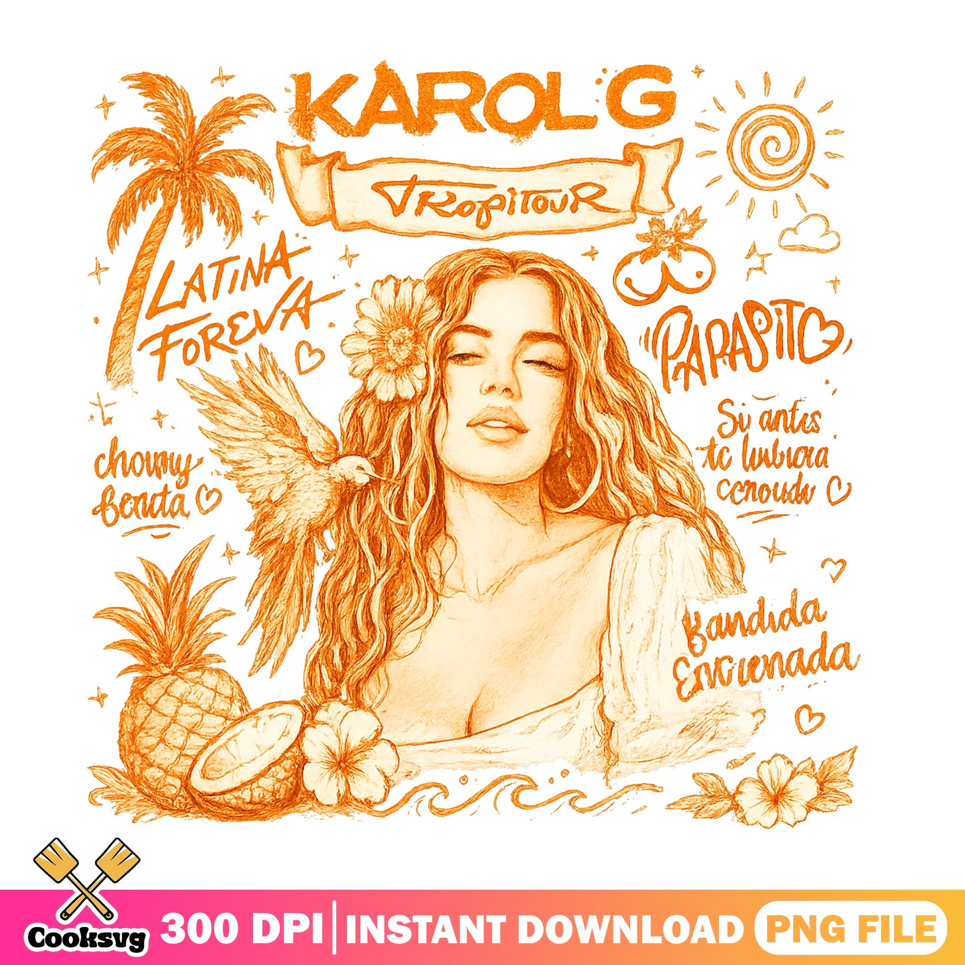 Karol G Tropitour PNG, Latina Foreva PNG, Music Fan PNG