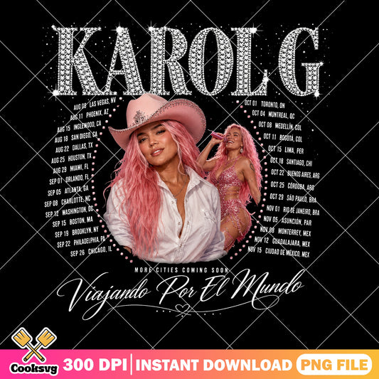 Karol G Viajando Por El Mundo Tour PNG, Karol G PNG, Concert Tour PNG