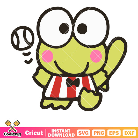 Keroppi baseball svg, Keroppi cute svg, hello kitty svg