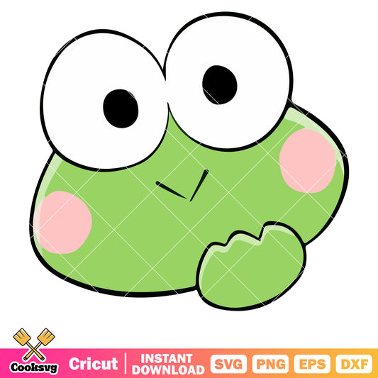 Keroppi cute face svg, sanrio hello kitty svg, keroppi cute​ svg