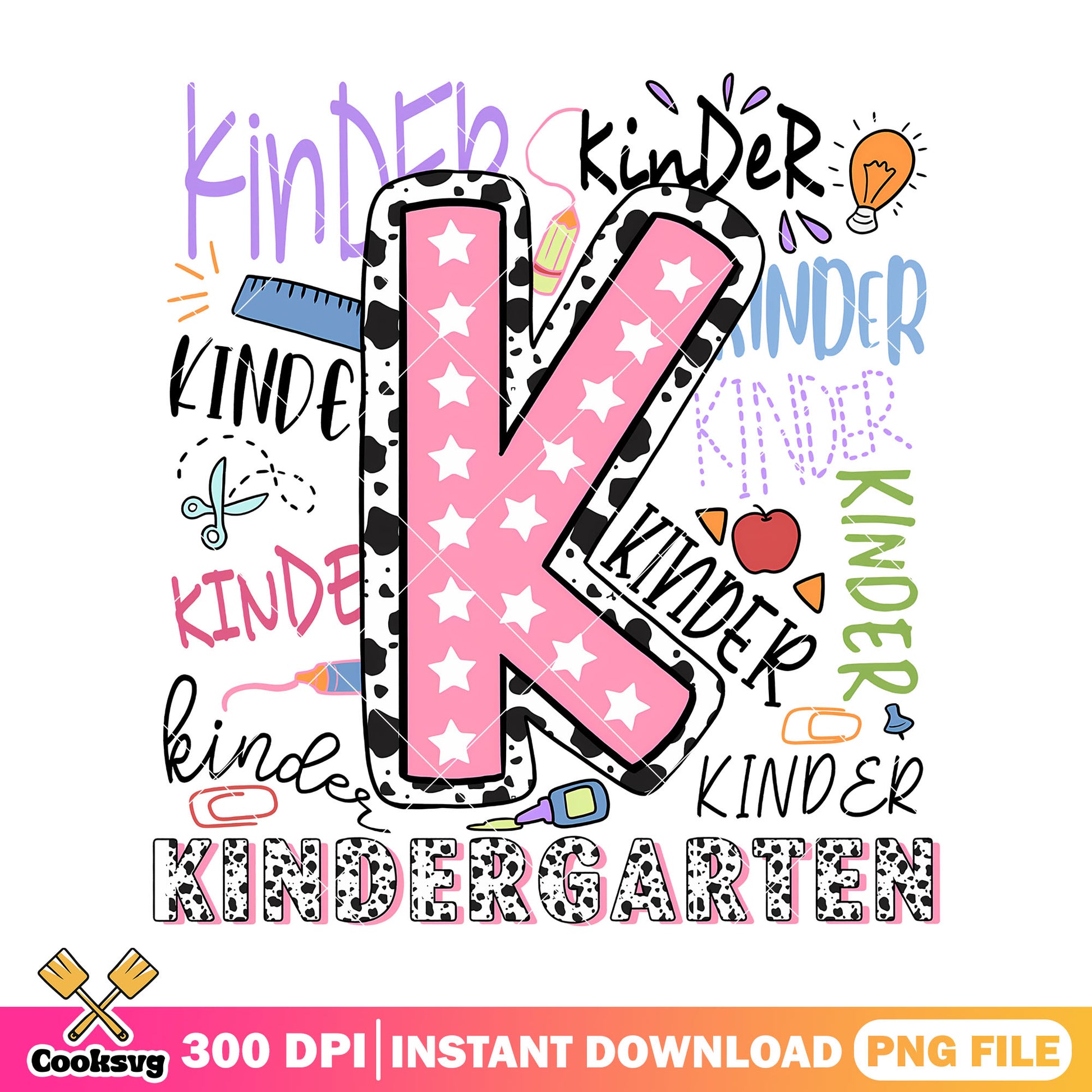 K for kindergarten png, pink alphabet png, back to school idea png