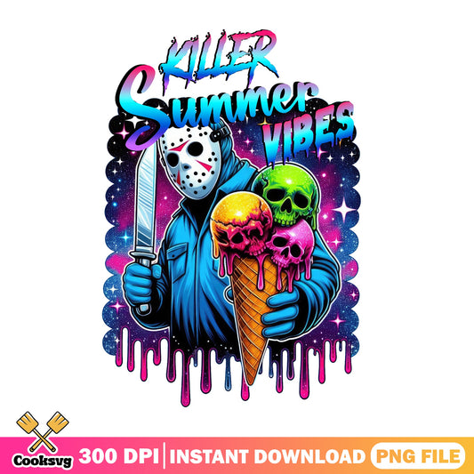 Killer Summer Vibes Jason Voorhees PNG, Horror PNG, Summer PNG