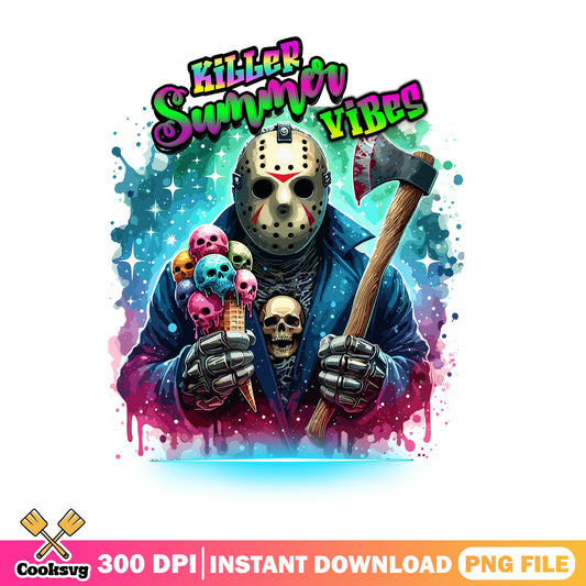 Killer Summer Vibes PNG, Jason Voorhees PNG, Horror PNG