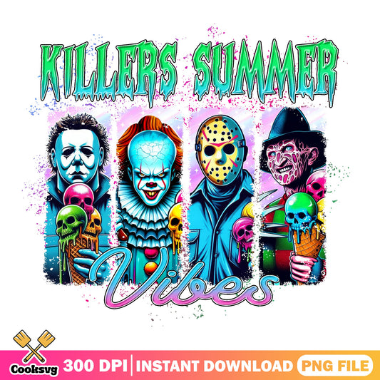 Killers Summer Vibes Horror PNG, Halloween Characters PNG, Horror Movie PNG