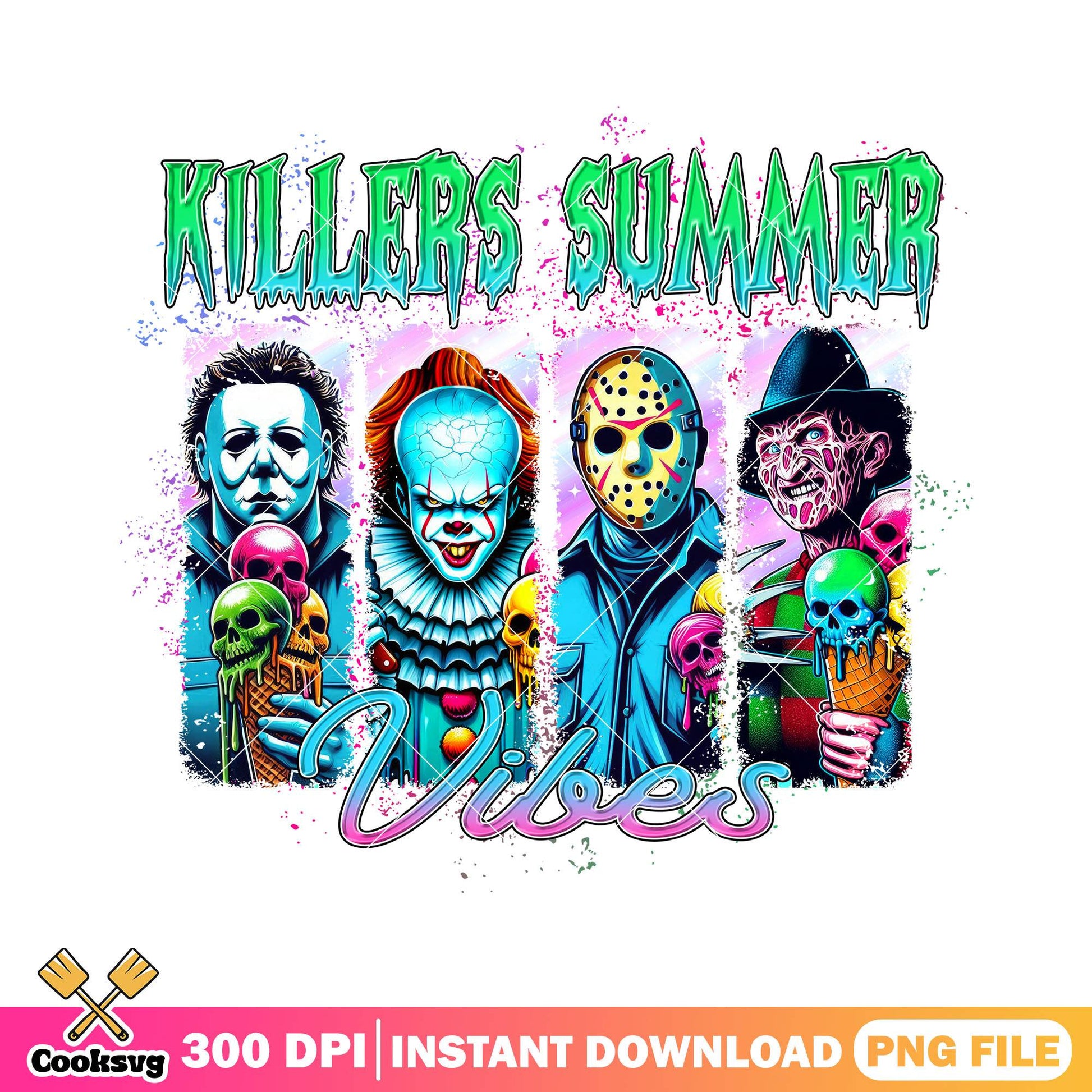 Killer squad summer vibes png, funny memes png, halloween ends png
